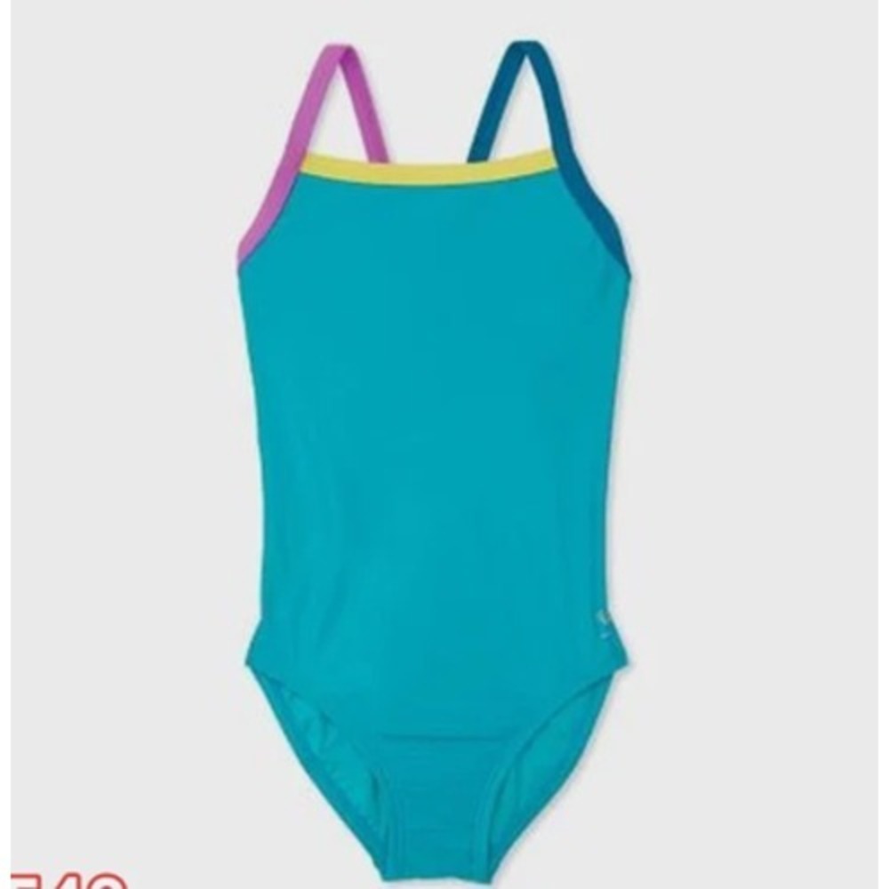 Girl's Speedo Solid Propel One Piece Swimsuit - Blue, Size 12